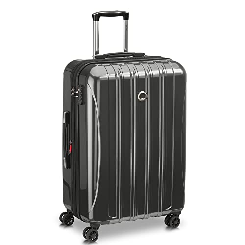 DELSEY PARIS Helium Aero Hardside Expandable Luggage with Spinner Wheels, Brushed Charcoal, Checked-Medium 24 Inch