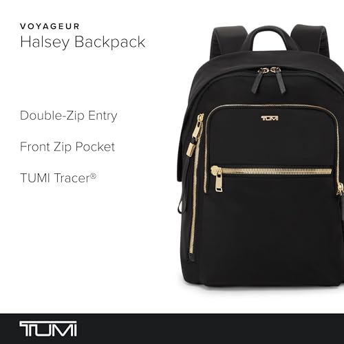 TUMI - Voyageur Halsey Backpack - Travel Backpack - For Business, Fashion, Commute - Holds Up to 14" Screens - Black & Gold