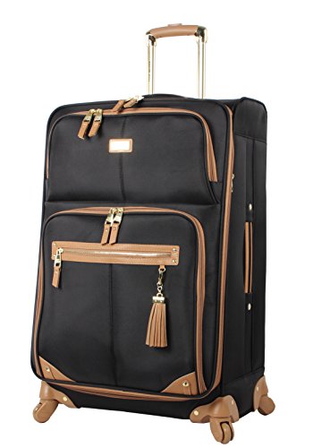 Steve Madden Designer Luggage Collection - 3 Piece Softside Expandable Lightweight Spinner Suitcase Set - Travel Set Includes an Under Seat Bag, 20-Inch Carry on and 28-Inch Checked Suitcase, Harlo