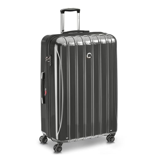 DELSEY PARIS Helium Aero Hardside Expandable Luggage with Spinner Wheels, Brushed Charcoal, Checked-Large 28 Inch
