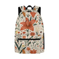 Warmkitty Pastoral Lily Blooms Print Vibrant Flower Design Kids Backpack with Side Pocket School Bookbag for Students Boys Girls