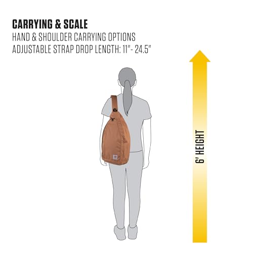 Carhartt Durable Sling Bag, Crossbody Backpack with Side Release Buckle, Tablet Sleeve and Adjustable Strap, Black