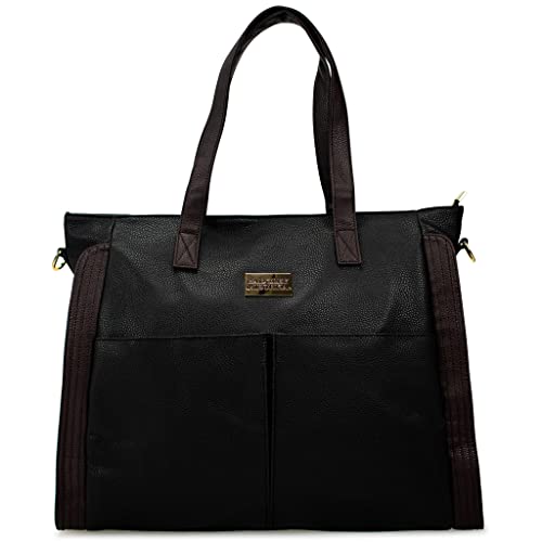 Badgley Mischka Rose Vegan Leather Weekender Duffel Bag (Black)