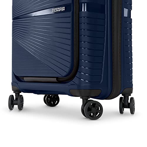 American Tourister Airconic Hardside Expandable Luggage with Spinner Wheels, Navy Blue, Carry-On 20-Inch