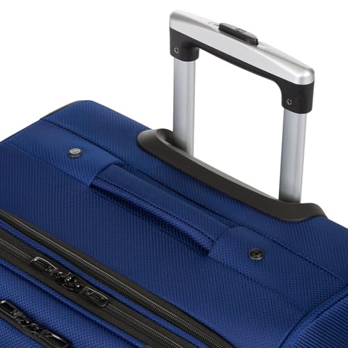 SWISSGEAR Sion Softside Expandable Spinner Luggage Durable Lightweight Travel Suitcase, Blue, Checked-Medium