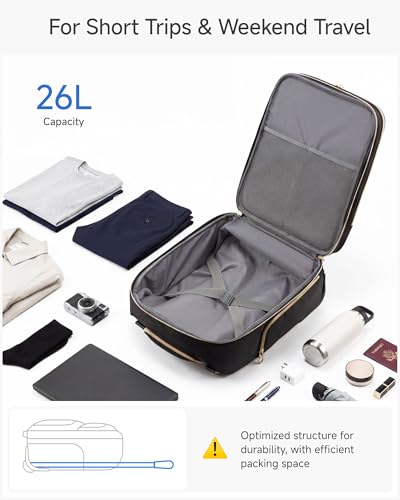 LUGGEX Underseat Carry On Luggage with Wheels, UDK Stylish Lightweight Under Seat Luggage, Soft Sided Personal Item Suitcase for Short Trip (UX-Core, Grey Pink, 16 Inch)