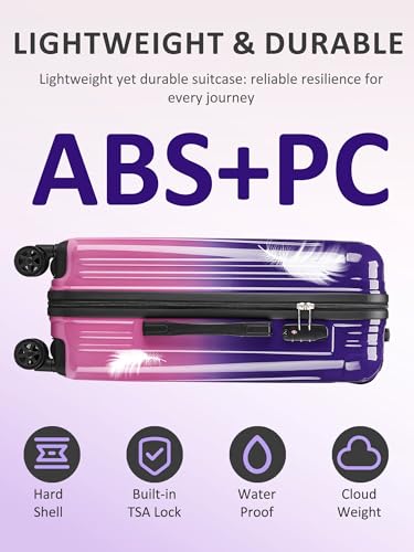 Comeria Carry on Luggage - Airline Approved Suitcases with Spinner Wheels, Built-In TSA Lock，Hard Shell Expandable Suitcases