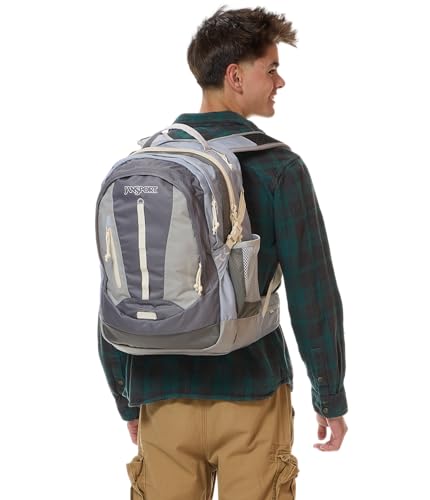 JanSport Odyssey 38L Laptop & Hiking Backpack, Fits 15" Laptop or 3 L Hydration Bladder, Grounded Grey, Tuck-Away Hip Belt, Dual Main Compartments, Ergonomic Padding, College & Travel Daypack