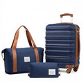 LONG VACATION Carry On Luggage Sets 3 Piece 20 Inch Suitcase Set, ABS+PC Hardshell Lightweight Travel Luggage with Spinner Wheels & YKK Zipper TSA Lock (NAVY, 20 Inch)