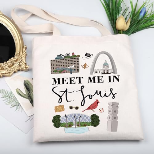 KUIYAI Saint Louis Tote Bag Saint Louis Trip Lover Canvas Bag City Vacation Gift Getaway Gift Meet Me In St Louis For Traveler (StLouis ToteS)