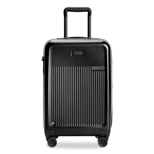 Briggs & Riley Essential 22" Carry On Expandable Spinner - Luggage for Travel, Suitcases with Wheels, Hardside Rolling Bag for Men & Women, Self-Repairing Zipper - Sympatico Collection, Black
