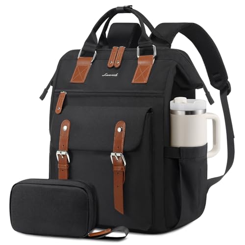 LOVEVOOK Laptop Backpack for Women, Teacher Nurse Work Laptop Bag, Waterproof Travel Backpack Purse, Business Computer Backpack, Cute Bookbag College Student Gift Nursing School Backpack, 15.6 Inch