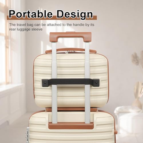 Joyway Expandable Luggage Sets 5 Piece, Lightweight Hard Shell Travel Suitcase Set with Spinner Wheels and TSA Lock, White