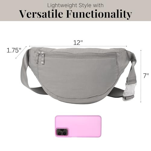 Baggallini Swift Belt Bag Sling Bag - Lightweight 12"x7" Crossbody Bag Fanny Pack Belt Bag w/RFID and Adjustable Strap
