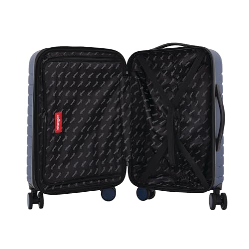 Wrangler Trunk Spinner Suitcase Set, Poseidon Blue, 2 Luggage & 2 Packing Cubes