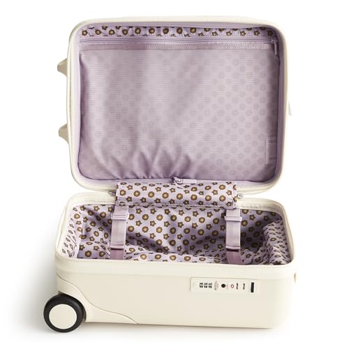 Vera Bradley Women's Hardside Luggage 17 Inch Adair Underseat Roller, Cottage Cream, One Size