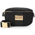 BADGLEY MISCHKA Sage Scuba and Vegan Leather Belt Bag | Fanny Pack | Sling (Black)