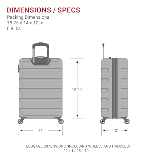 SwissGear 7366 Signature Hardside Expandable Luggage with Spinner Wheels, TSA Lock, Cup-Holder, Clearly Aqua, Carry-On 19-Inch