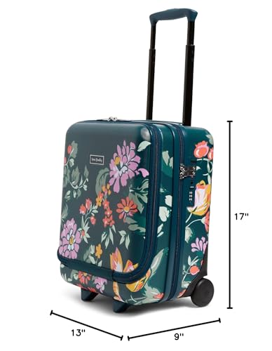 Hardside Underseat Rolling Suitcase Luggage, Fresh-Cut Floral Green
