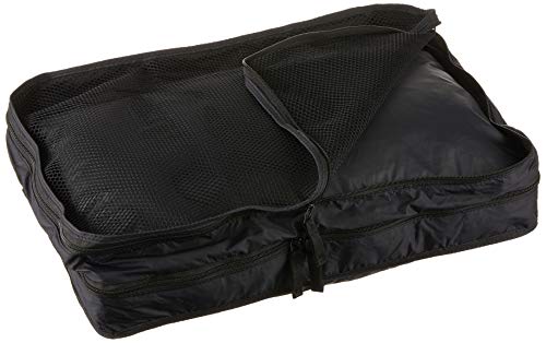 Muji Gusset Case Double Zip, Nylon, Black, Medium