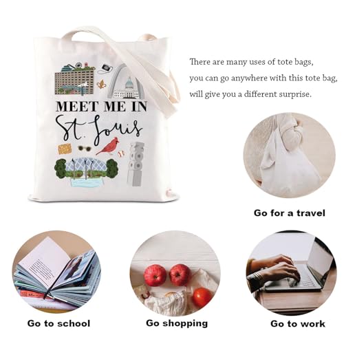 KUIYAI Saint Louis Tote Bag Saint Louis Trip Lover Canvas Bag City Vacation Gift Getaway Gift Meet Me In St Louis For Traveler (StLouis ToteS)