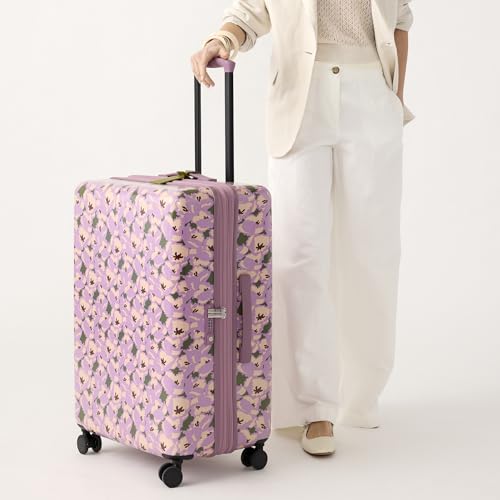 Hardside 29 Inch Adair Spinner Suitcase, Curly Tulips Purple, One Size