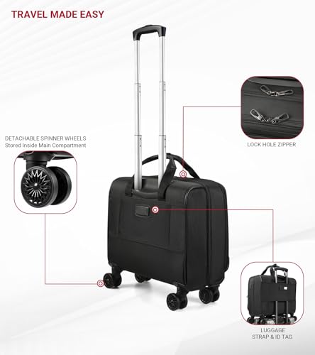 star cloud Rigid Frame Rolling Laptop Bag on Wheels, Rolling Briefcase with USB & Type-C Charging Port,Water Resistant Rolling Computer Bag for 17.3 Inch Laptop, Work Travel and Business