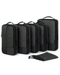 BAGSMART Compression Packing Cubes, Durable Travel Packing Cubes for Carry-On Suitcase, Lightweight Compressible Luggage Organizer Cruise Ship Travel Essentials, 6-Pack 1L+3M+1S+Shoe Bag, Black