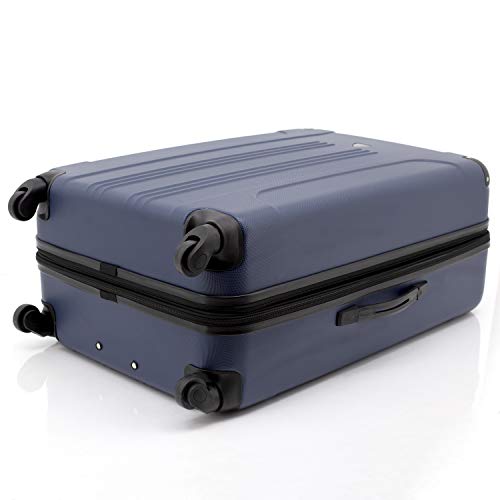 Travelers Club Chicago Hardside Expandable Spinner Luggage, Navy Blue, 3 Piece Set