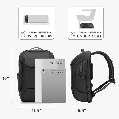 Traveler's Choice Breenon 19-Inch Laptop Backpack with USB Port, Black