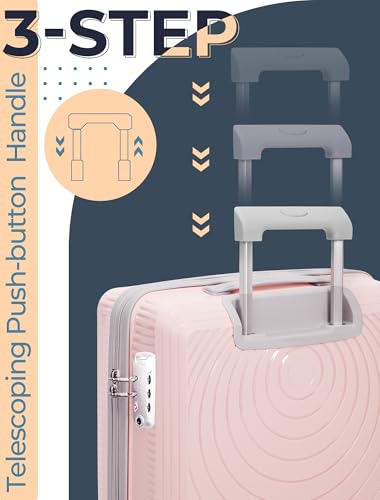 CONCEPTEN Luggage Sets 5 Piece,Lightweight,Impact-Resistant,Wear-Resistant Suitcases with Wheels, Hardshell Suitcase Set with Spinner Wheels, PP Carry on Luggage Set with TSA Lock, Travel Luggage