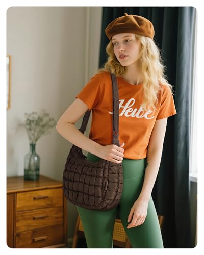 BAGSMART Quilted Crossbody Bags for Women Lightweight Puffer Purse Shoulder Hobo Bag for Daily Use Travel Essentials