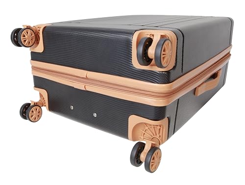 Dockers Hooper Hardside Expandable 8-Wheel Spinner Travel Checked Luggage, 28-Inch, Black