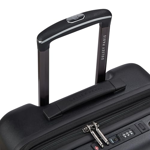DELSEY PARIS Cadence Hardside Expandable Luggage with Spinner Wheels, Deep Black, Carry On 20 Inch