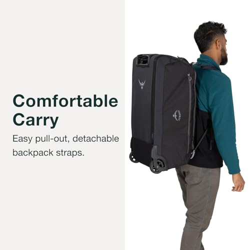 Osprey Daylite 85L Wheeled Collapsible Travel Duffel Bag - Lightweight Rolling Suitcase, Night Shift Blue