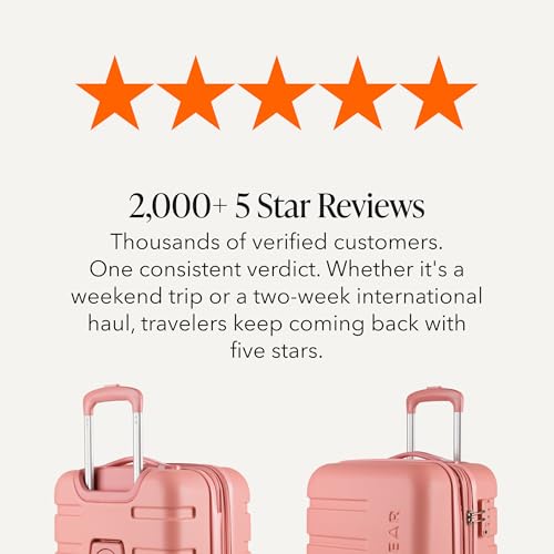 SwissGear 7366 Signature Hardside Expandable Luggage with Spinner Wheels, TSA Lock, Cup-Holder, Coral Almond, Carry-On 19-Inch