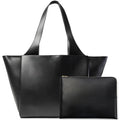 July Juliette Soft Large Tote - Tote Bag for Women with Laptop Sleeve, Detachable Crossbody Strap, Pass-Through Band, Drink Bottle Holder, Modern Tote Bag for Work, Travel, 22L - Black