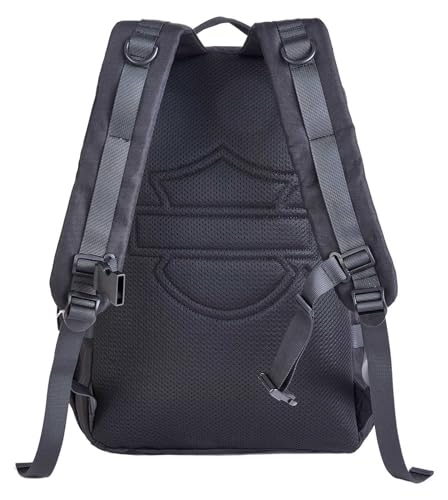 Harley-Davidson Rebel Embroidered Rugged High-Density Polyester Backpack - Black