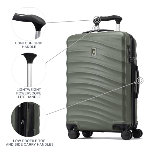 Travelpro Maxlite Air V2 Hardside Expandable Carry on Luggage, 8 Spinner Wheels, Lightweight Hard Shell Suitcase, TSA lock, Slate Green, Carry On 20-Inch