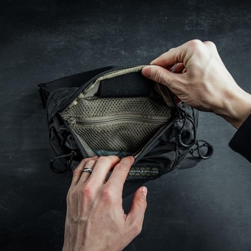 Eberlestock Bando Bag - Tactical Mens Fanny Pack w/Adjustable Waist Belt, Zippered Pockets, Compact Lightweight Belt Bag, Everyday Hip Pouch for Travel Outdoor Running Hunting, Black
