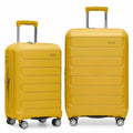 Traveler's Choice Pagosa Hardshell Expandable Luggage with Spinner Wheels, Yellow, 2-Piece Set (22/27)