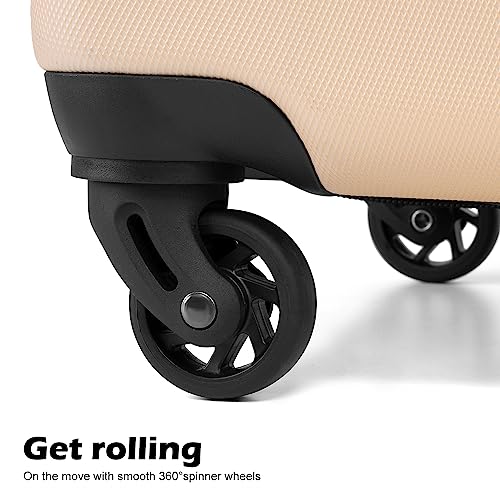 Coolife Luggage 3 Piece Set, Lightweight Durable Hardshell Suitcase set with 360° Spinner Wheels, TSA-approved Lock, Checked Family Travel Luggage sets, 20/24/28 Inch, Red