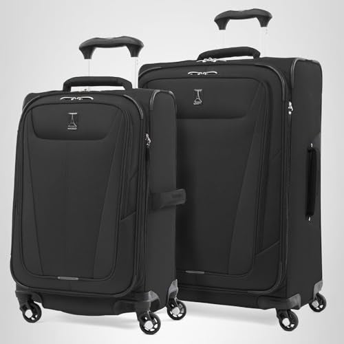 Travelpro Maxlite 5 Softside Expandable Luggage with 4 Spinner Wheels, Lightweight Suitcase, Men and Women, Black, Checked-Large 29-Inch
