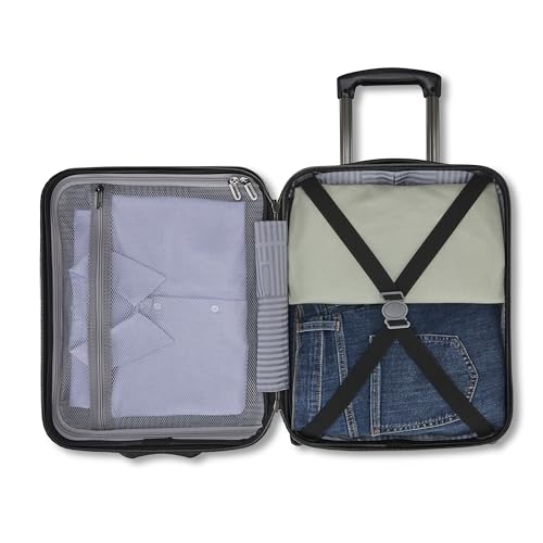 American Tourister Fathead Underseater Carry-On Luggage - Airline Approved - Customize with Favorite Sports or Character Decal - Durable ABS Hardshell - RightHeight™ Adjustable Handle - Black