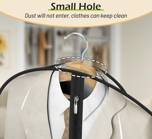 MISSLO All Clear Garment Bags for Hanging Clothes 40" Suit Bags for Closet Storage Plastic Clothes Covers for Shirts, Jackets, Coats, 6 Packs