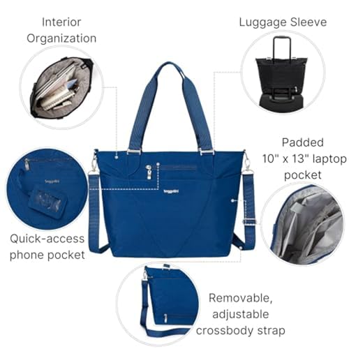 Baggallini Avenue Tote - 12x18 Laptop Tote Bag for Women - Lightweight Work Travel Carry On Bag