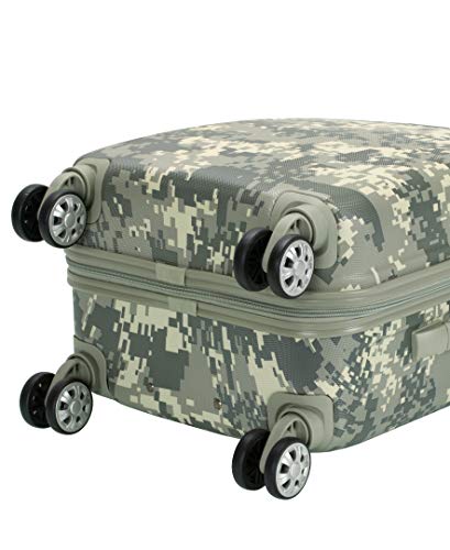 Rockland Safari Hardside Spinner Wheel Luggage, Carry-on 20", Acu Camo