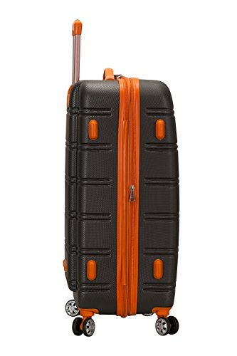 Rockland Melbourne Hardside Expandable Spinner Wheel Luggage, Checked Large 28", Charcoal