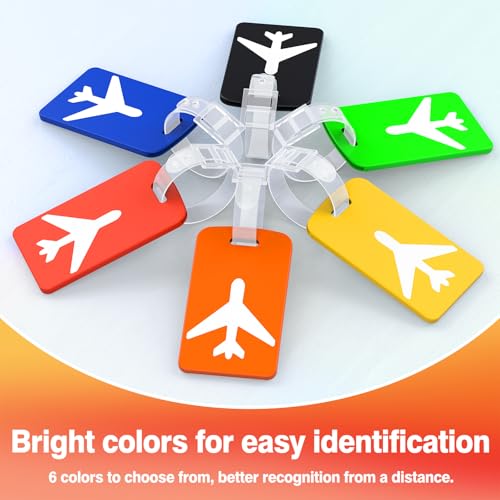 2 Pack Silicone Luggage Tag with Name ID Card Perfect to Quickly Spot Luggage Suitcase, TSA Approved, Luggage Identifiers for Suitcases and Bags, Privacy Protection Travel Suitcase Tags