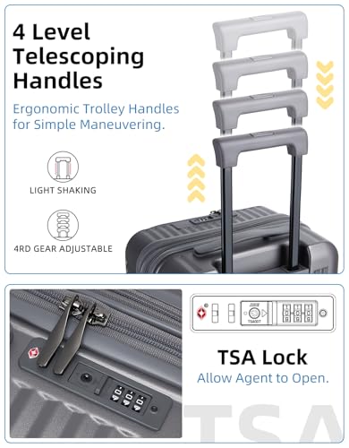 LARVENDER Carry On Luggage 22x14x9 Airline Approved, Suitcases with Wheels